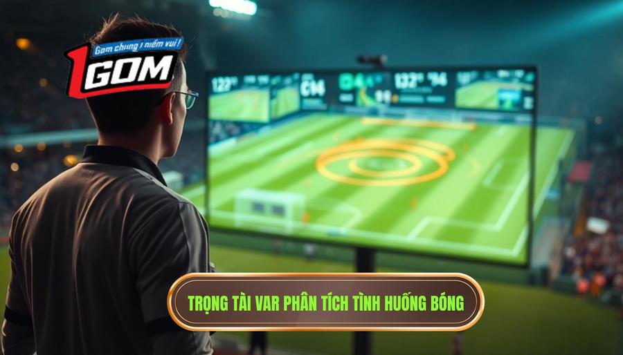 Trọng tài VAR phân tích tình huống bóng